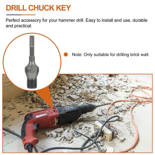 Silver 1PC Multifunction Chuck Adapter Bit Holder for Brick Wall Drilling