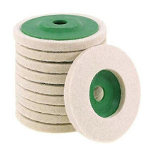 10Pcs 100mm Wool Buffing Pad Discs 16mm Arbor Hole for Metal Wood Polishing
