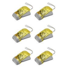 6X 3 LED Hand Crank Dynamo Flashlight Wind Up Torch Light for Camping NR
