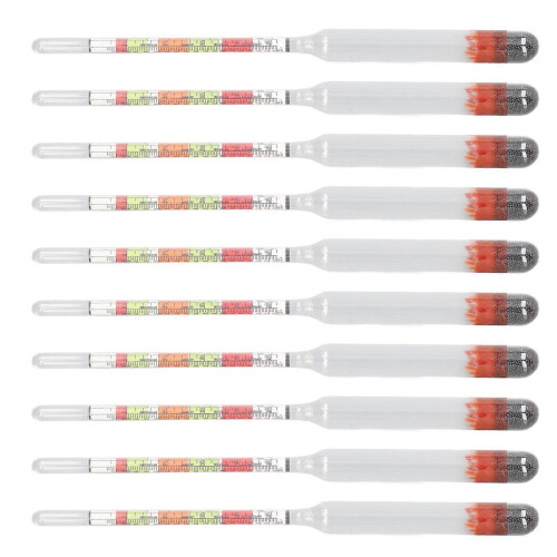 10Pcs Home Brewing Hydrometer Glass Triple Scale Beer Wine Tester Measuring Tool Kit 1