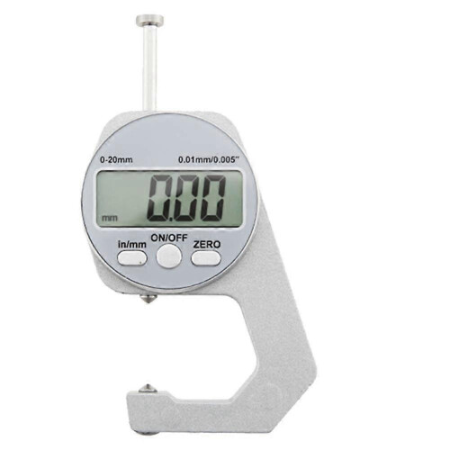 Digitales LCD-Wanddickenmessgerät mit spitzem Messkopf, metrisches Mikrometer, 0–20 mm