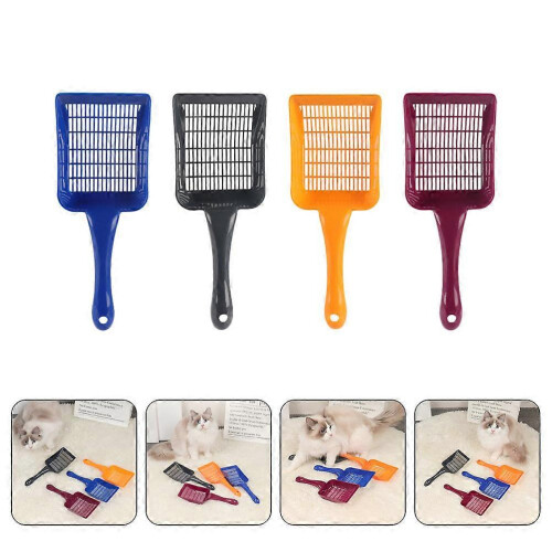 Plastic Cat Litter Scoop Set for Pets 4Pcs Assorted Colors 2