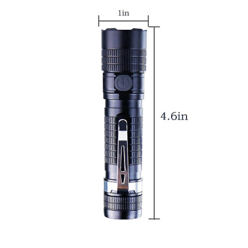 USB Rechargeable LED Flashlight Bright Small Portable Camping Mountaineering Riding Patrol 2