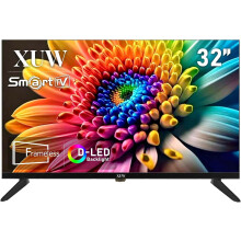 32 inch HD Smart TV, D-LED backlight Television, Borderless Design,HDMI USB DVB-T2/S2 RJ45 Interface, large screen -Black