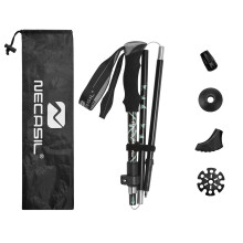 5-teiliger Wanderstock aus Aluminiumlegierung – Teleskop-Trekkingstock für Outdoor-Abenteuer Black