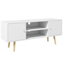 White TV Stand Cabinet for 55" TVs, Living Room