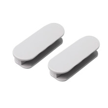 Pair of No Drill Adhesive Cabinet Drawer Simple Door Handles - Grey ABS
