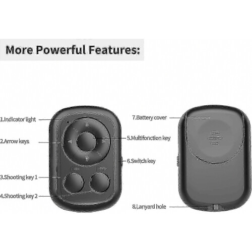 Bluetooth-afstandsbediening, scrollbare fotobladomslag, compatibel met iPhone, Android en iPad wcpy 2