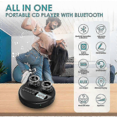 Portable CD Player with Bluetooth and LCD Display Screen 1