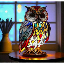 Stolová lampa so zvieratami, vitrážové sklo, nočné svetlo s motívom farieb, retro stolové lampy, vianočný darček, yaoy