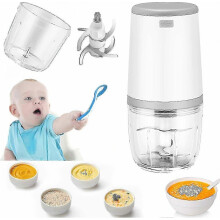 Mini Baby Blender 300ml, USB Rechargeable Mini Food Processor, Electric Chopper for Kids, Small Blender for Baby Food, Portable Mini Bl