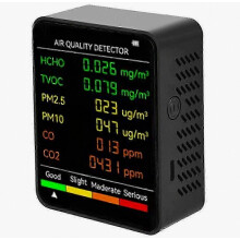 6 In 1 Pm2.5 Pm10 Hcho Tvoc Co Co2 Air Quality Detector Co Co2 Formaldehyde Monitor Home Office Air