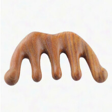 Peine de madera natural para el cabello - Herramienta de masaje del cuero cabelludo con dientes anchos para desenredar, apto para todo