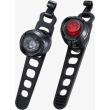 CatEye Orb Front & Rear Polished Black LED Bike Light Set