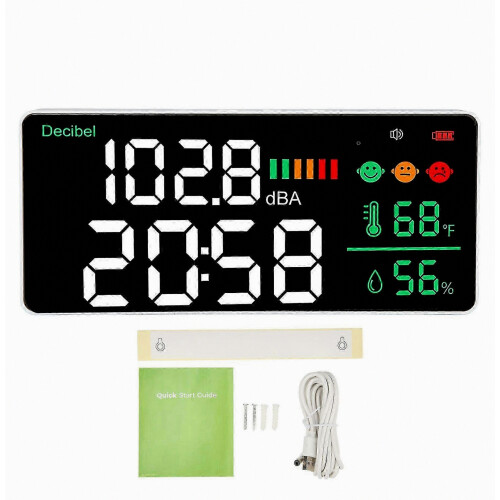 2025 New Decibel Meter 30-130dB Digital Sound Level Reader Wall Mount Noise Tester