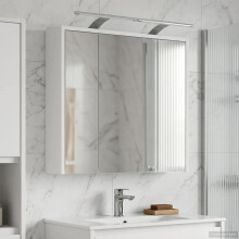 vidaXL Badezimmerspiegelschrank Weiß 63,5 x 16 x 62,5 cm Holzwerkstoff