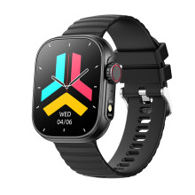(Black) Smart Watch Flashlight Body Temperature Monitor BT Call Smartwatch Fitness Clocks Waterproof Sports Watches for Women