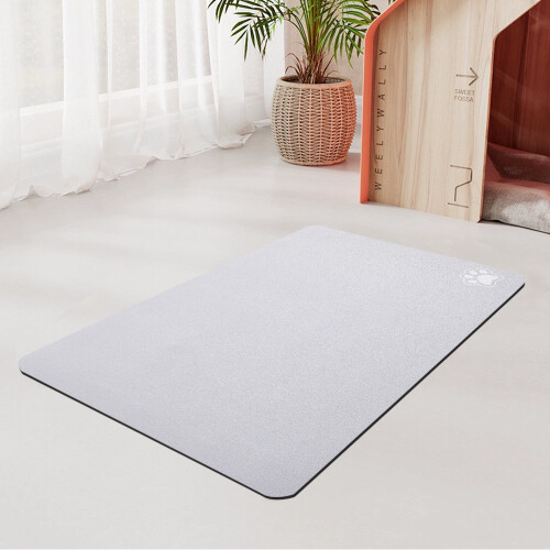 Living And Home Light Grey Washable Diatom Mud Pet Mat With Nonslip Bottom