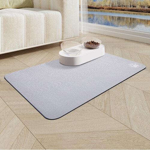 Living And Home Light Grey Washable Diatom Mud Pet Mat With Nonslip Bottom 1