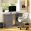 Grey Computer Desk with 3 Shelves & Drawers 2