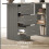 Grey Computer Desk with 3 Shelves & Drawers 4
