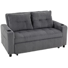 2-Seater Click-Clack Sofa Bed – Charcoal Grey