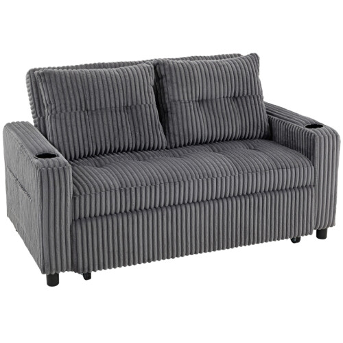 2-Seater Click-Clack Sofa Bed – Charcoal Grey