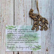 Elephant Postcard Pendant Home Decoration Wooden Pendant Elephant Friendship Pendant