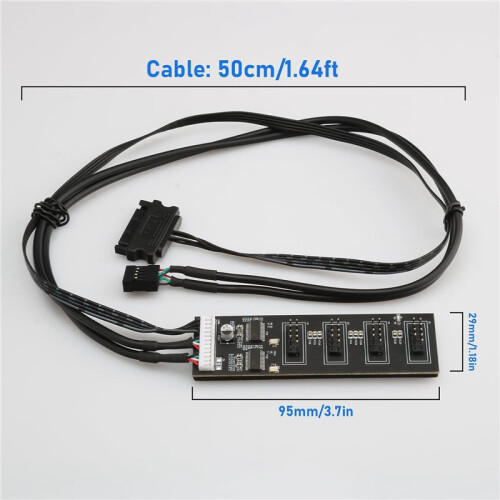 10X 9Pin USB Header Splitter with  Power Cable, Internal USB Hub Extension USB 2.0 Splitter Connector 2