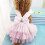 Vestido de princesa para perrita con estampado de malla a rayas de moda 1