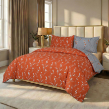 (Single Bed Duvet Cover Set, Rustic Sprig) Premium Floral Duvet Covers with Matching Pillowcases | 3Pc Soft Reversible Designer Prints
