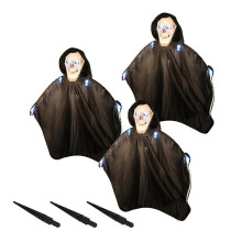 Paletti decorativi a forma di fantasma spaventoso per feste di Halloween, festival e altri eventi, colore nero.