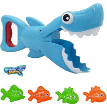 Upgraded Shark Grabber Bath Toys with Teeth Biting Action 4 Fish Toys for Boys