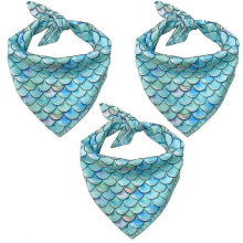 Paquete de 3 pañuelos triangulares para perros con estampado tie-dye azul