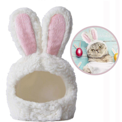 Cute Bunny Cat Hat Rabbit Ears Dog Cap Pet Party Hat Easter Cosplay Pink White Medium 1