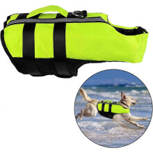 Chaleco salvavidas ajustable para perros, chaleco de natación para la seguridad de las mascotas.