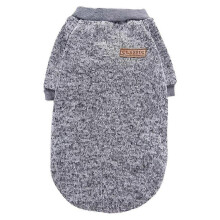 Suéter de invierno para perro, suave, grueso y cálido, tejido de punto para cachorros, gris-S