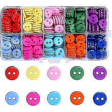 350pcs 11mm Colorful Resin Buttons 10 Colors for Crafts Sewing DIY
