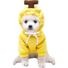 Sudadera con capucha para perro de otoño/invierno, mono cálido con capucha de plátano, talla M