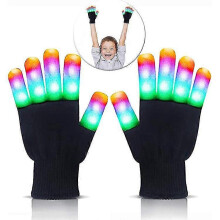 LED Flashing Finger Gloves For Boys Girls Party Rave Show