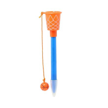 Lot de 10 stylos en forme de panier de basket, cadeaux originaux pour fĂŞtes sportives avec jeu de lancer de ballon.