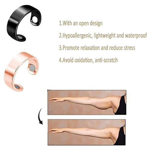 Adjustable Lymph Drainage Magnetic Rings 4-Pack Unisex 2