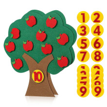 2 Sets DIY Non-woven Apple Tree Educational Toy Preschool Set for Toddlers
