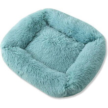 Cuccia per cani quadrata, lunga, super morbida e calda, lavabile, taglia XS, blu, ideale per l'inverno.