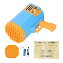 Blue 69-Hole Bubble Blower Unique Design Portable Stable Efficient for Boys & Girls