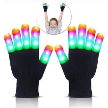 Guanti luminosi a LED per bambini, perfetti per feste, rave e spettacoli.