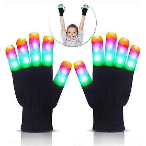 Guanti luminosi a LED per bambini, perfetti per feste, rave e spettacoli.