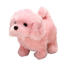 Cucciolo di peluche elettrico per bambini, giocattolo per passeggiate e richiami, colore rosa.
