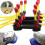 Kids Pneumatic Pedal Rocket Launcher Toy Flash Interactive 4