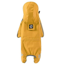 Impermeable ligero con capucha para perros de 4 patas, color amarillo.